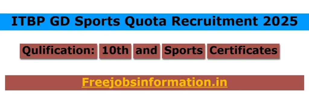 ITBP GD Sports Recruitment 2025
