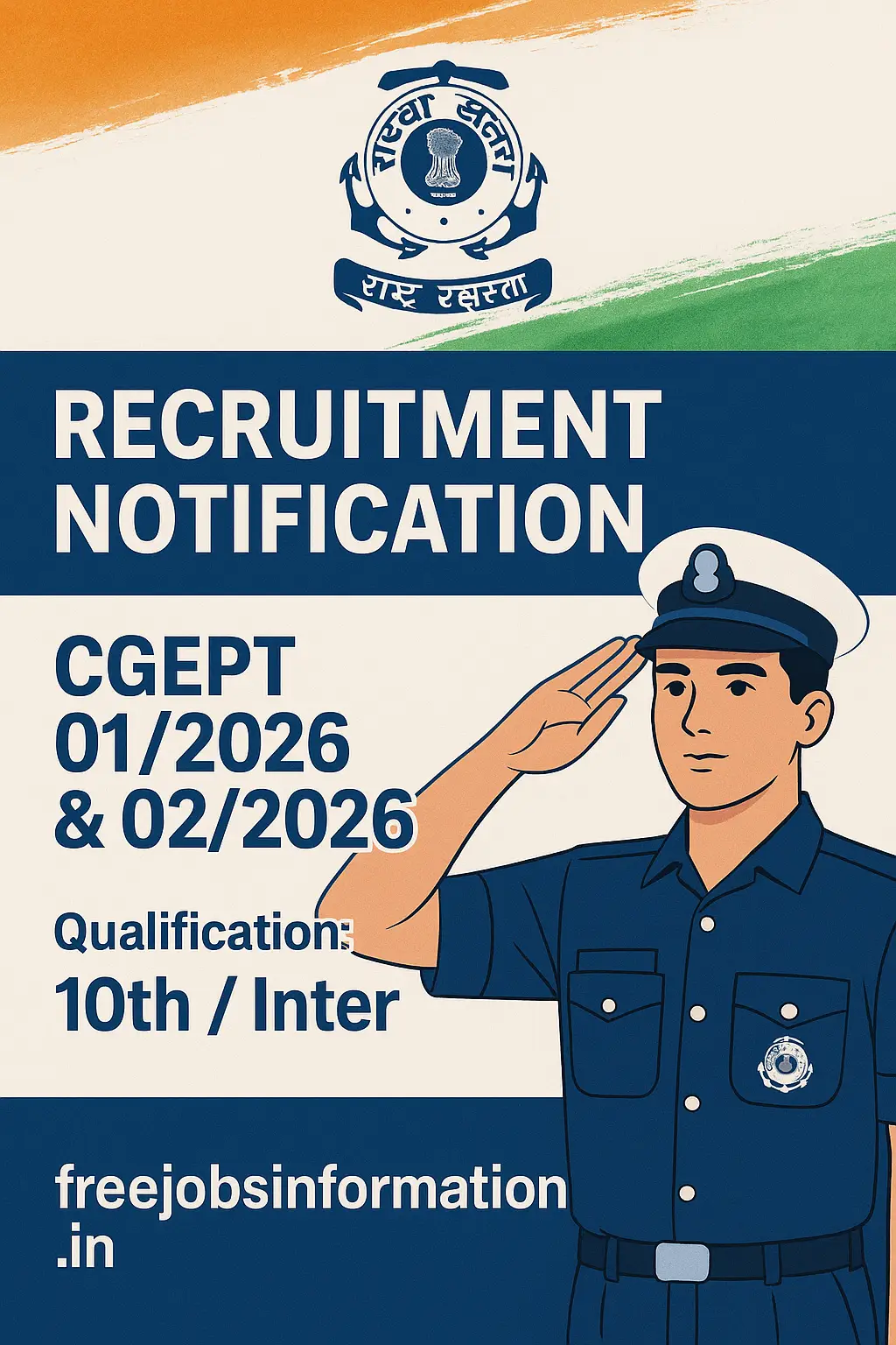 Indian Coast Guard CGEPT 2026 Navik Yantrik Recruitment Notification Banner