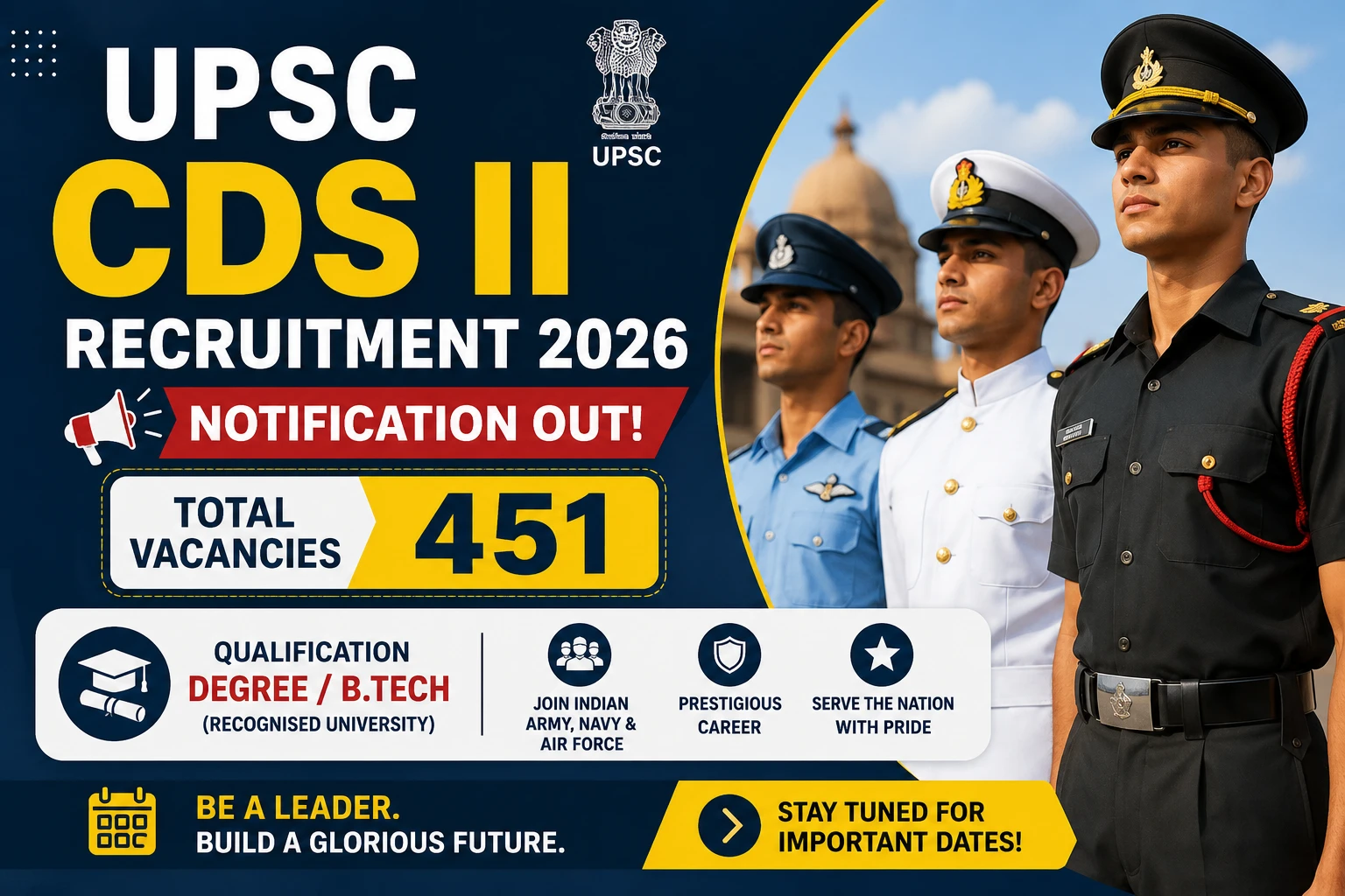 UPSC CDS II Recruitment 2026 Notification Details
