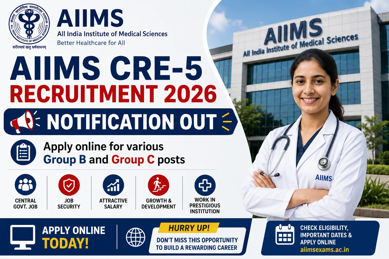 AIIMS CRE-5 Recruitment 2026