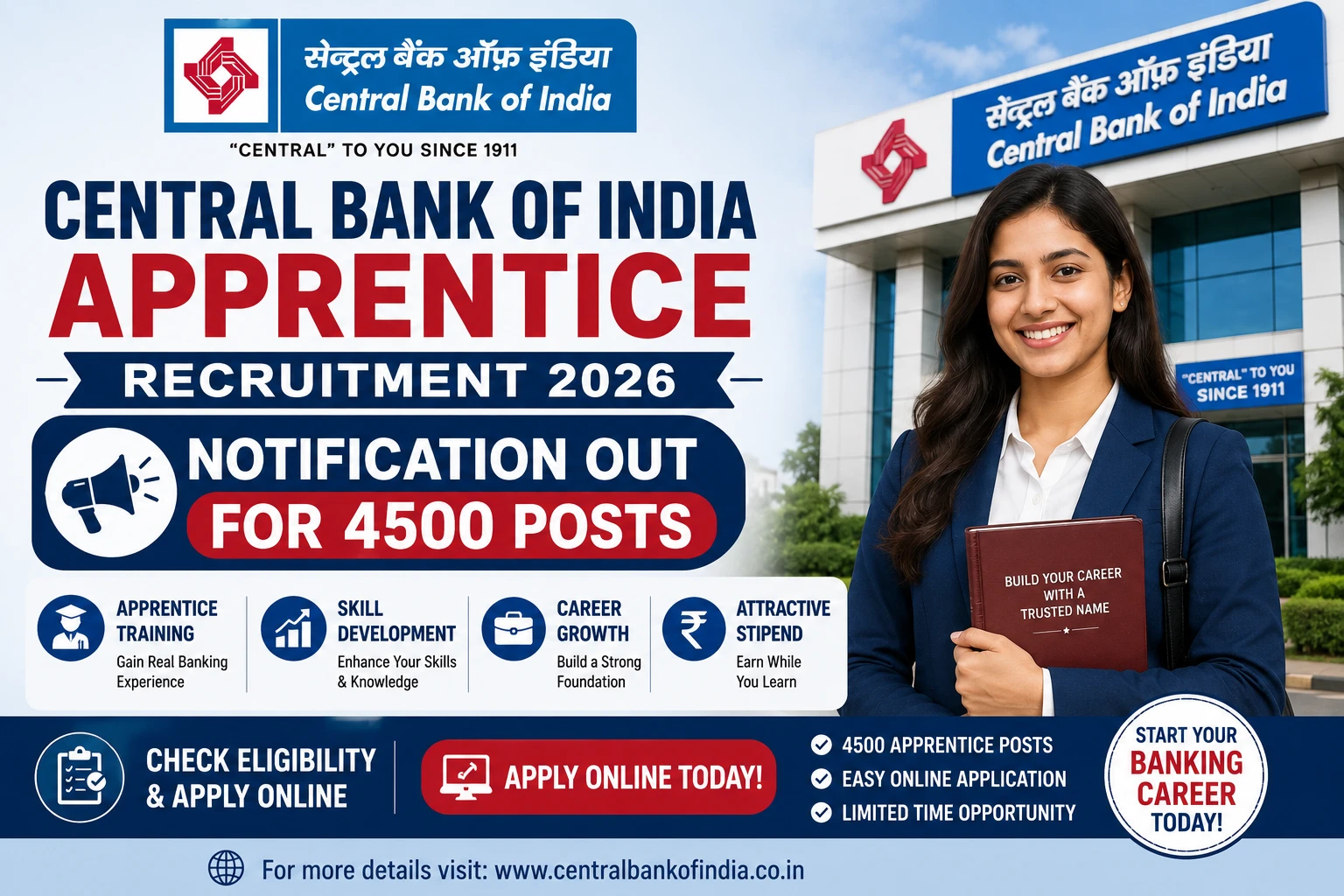 Central Bank of India Apprentice Recruitment 2026