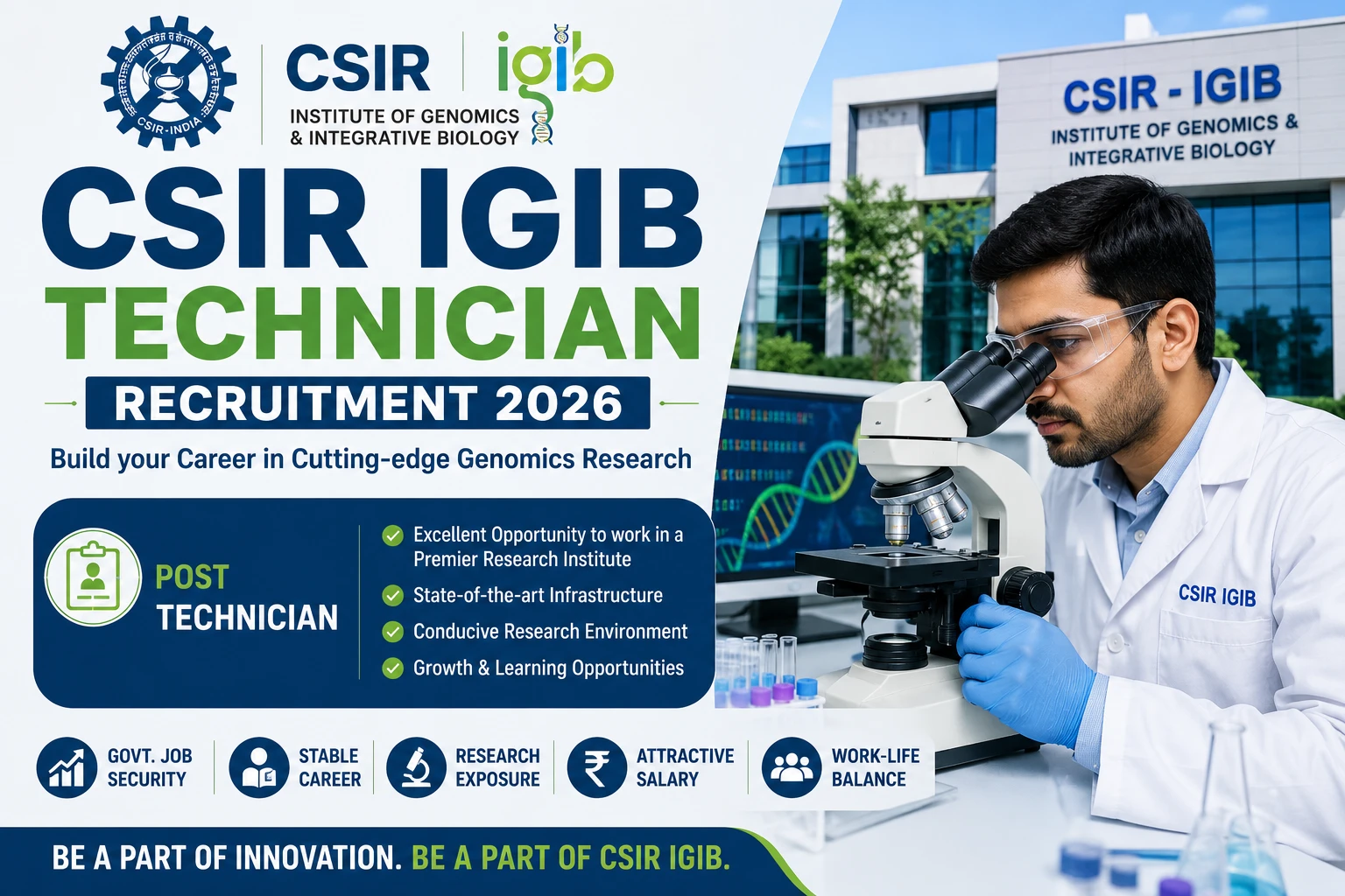 CSIR IGIB Technician Recruitment 2026