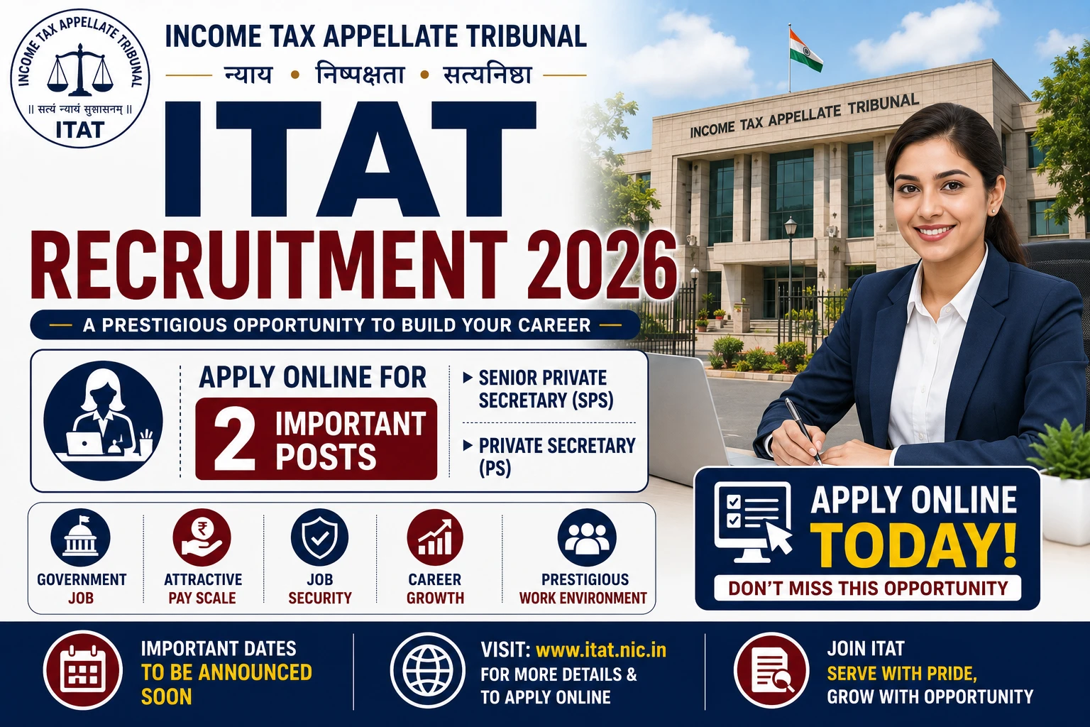 ITAT Sr PS and PS Recruitment 2026