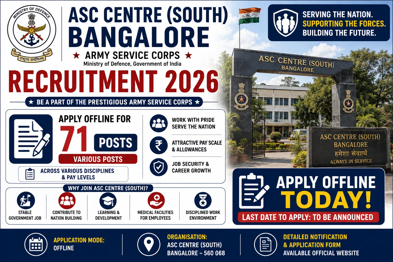 ASC Centre South Bangalore Recruitment 2026